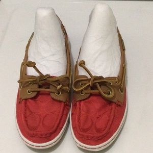 Coach shoes Red with leather trim size 7.1/2